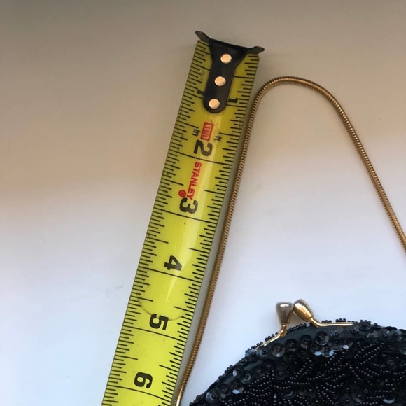 Vintage Women's Hand Beaded Black Evening Clutch - Picture 12 of 12